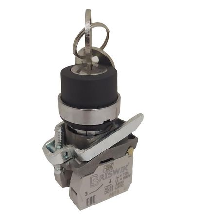 Переключатель КПЕ-1511-КС ключ на два положения с фиксацией метал. основание 1з+1р 10А диаметр посадочного отверстия 22мм УХЛ2 IP54 черн. Реле и Автоматика A8012-82693164