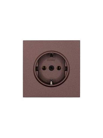 Розетка 1-мест. с/з ПБТ СП ZIMA IP20 16А безвинт. зажим шоколад LEZARD 704-7388-122BQC