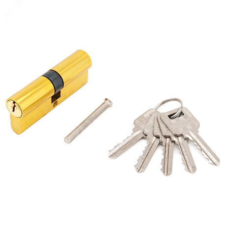 Механизм цилиндровый для врезных замков СТАНДАРТ 103/50,132/50 ключ-ключ GP золото (латунь) - 4888 ПТК