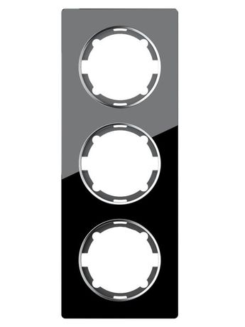 Рамка вертикальная стеклянная тройная, цвет чёрный - 2234951 ССТ