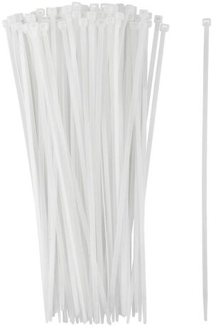 Хомуты нейлоновые для проводов, белые 100 шт., 4,8х300 мм - 60376 РОС