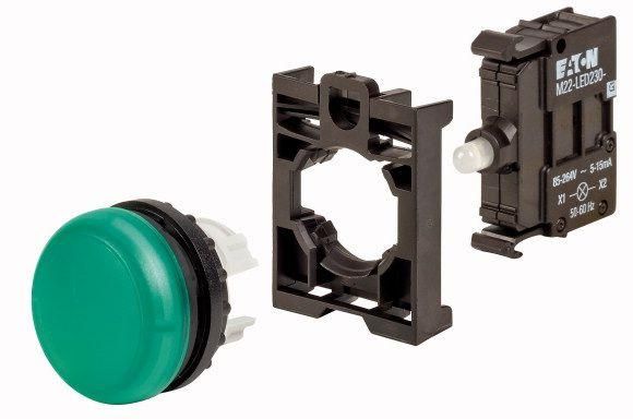Лампа зеленая, питание 230 В AC, M22-L-G-LED230-BVP - 132600 EATON