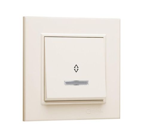 Переключатель 1-кл. СП Karea 10А IP20 крем. с подсветкой Makel 56010025