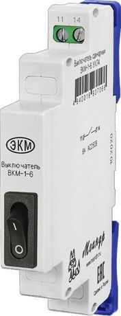 Выключатель модульный ВКМ-1 6А AC250В УХЛ4 черн. Меандр A8302-16938698