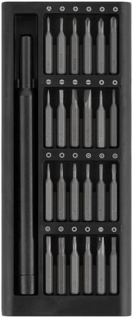 Отвертка с битами для точных работ, 25 шт, сталь S2, алюминиевый кейс, Профи - 56195 РОС