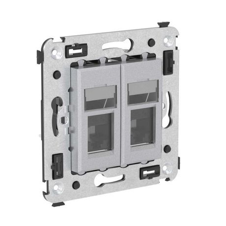 Компьютерная розетка RJ-45 в стену, кат.6А двойная, "Avanti", "Закаленная сталь" | 4404374 DKC ДКС DKC (ДКС) арт. 4404374