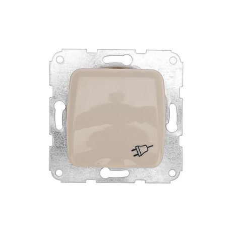 Розетка 1-ая керамика с/з с крышкой с/у 16А мех. беж DEA | KR-78-0246 Kranz