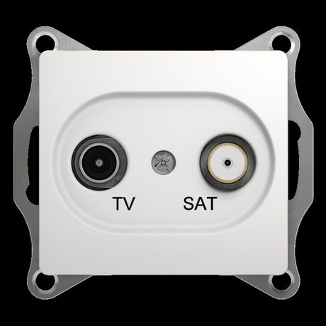 Розетка телевизионная оконечная TV/SAT 1-м СП Glossa 1дБ механизм бел. SE GSL000197 APC