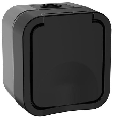 Розетка 1-местная с заземляющим контактом и крышкой TORS 16А IP55 графит - TS-R16-16-55-K53 IEK