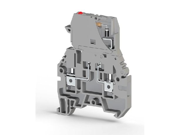 Клеммник с держ. предохр. (5х20 5х25) откид.картридж индикацией 24В AC на DIN-рейку 4кв.мм сер. ASK 3MLD Klemsan 355219