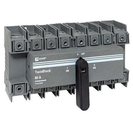 Рубильник 80A 4P реверсивный c рукояткой для прямой установки TwinBlock | tb-s-80-4p-rev EKF