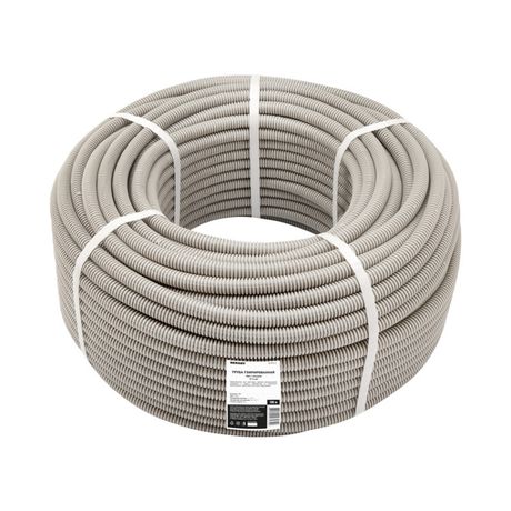 Труба гофрированная из ПВХ , с зондом, 16 мм (бухта 100 м/уп), REXANT - 28-0016-2 MEET