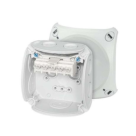 Коробка распределительная 93х93х62мм PP IP66 DK 0202 G клеммы 0.75-4кв.мм 7+1 мемб. вводов 5п сер. HENSEL 62000001