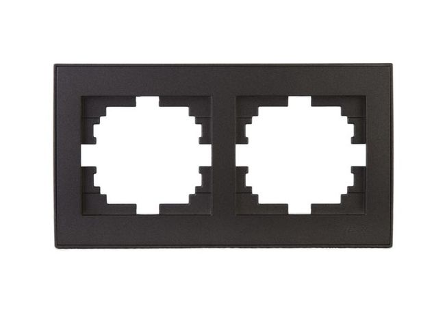 Рамка RAIN двойная горизонтальная черный графит матовый - 703-4141-147 LEZARD