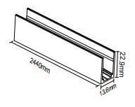 Комплект монтажного накладного профиля 2440х13х23 для ленты NEON 1120 HB VARTON V4-NS-00.0047.STR-0009 VARTA