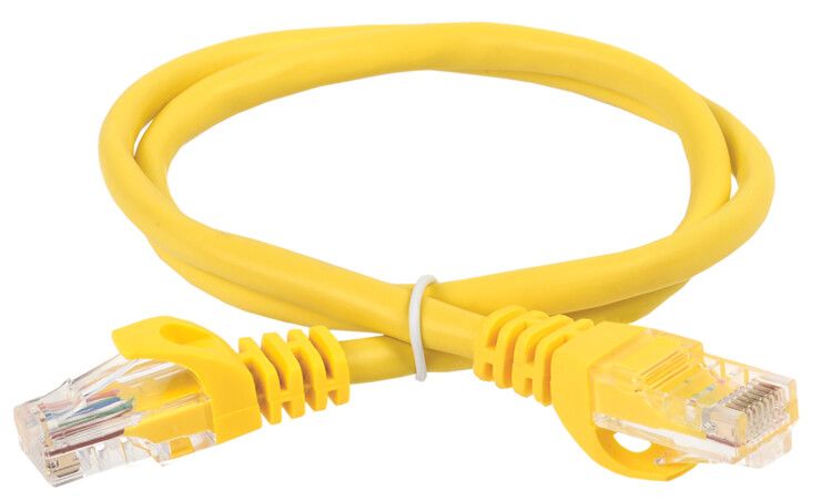 Коммутационный шнур кат. 6 UTP PVC 1м желтый | PC05-C6U-1M ITK IEK