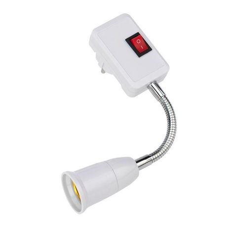 Переходник-светильник для крепления в штепсельной сетевой розетке переходник цокольный гибкий 220В-Е27 150мм с выключателем Rexant 80-1194 MEET