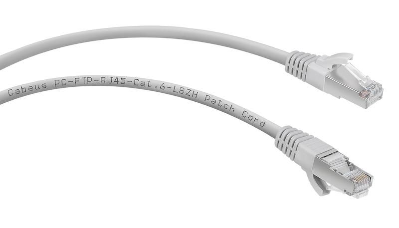 Патч-корд PC-FTP-RJ45-Cat.6-15m-LSZH F/UTP, категория 6, 2xRJ45/8p8c, экранированный, серый, LSZH, 15м - 7914c Cabeus