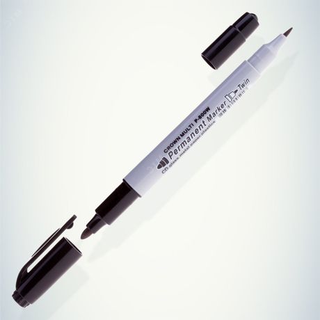 Маркер перманентный двухсторониий Crown MULTI MARKER TWIN, черный пулевидный 2мм/1мм (P-800W) | Б0048242 ЭРА (Энергия света)