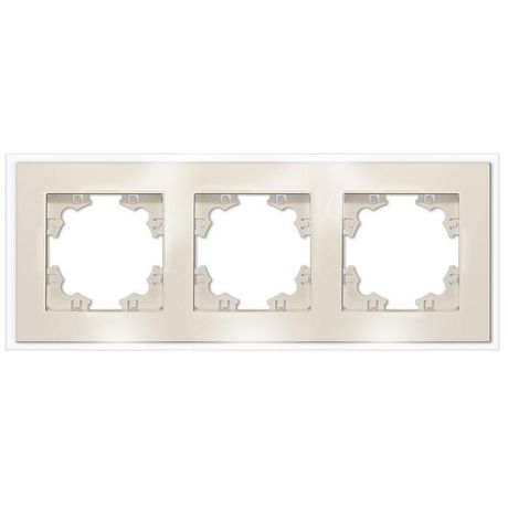 Афина рамка стеклянная трехместная универсальная, слоновая кость (ivory) (еврослот) - 2274 Союз