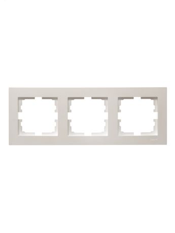 Рамка 3-местн. горизонт. VESNA жемчуж./бел. перламутр LEZARD 742-3000-148