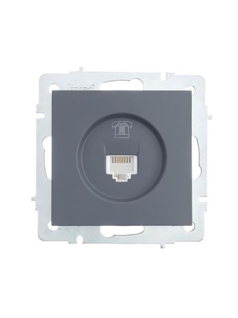 Розетка телефонная СП Vesna евро стандарт механизм графит LEZARD 742-3488-137