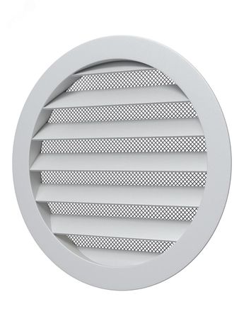 Решетка вентиляционная круглая D185 алюминиевая с фланцем D160 - 10205 ЭРА 16РКМ