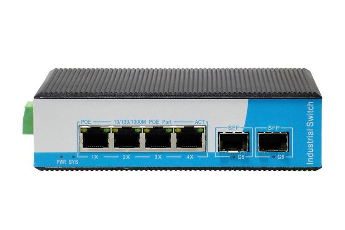 Коммутатор промышленный L2 уровня на 4 порта 10/100/1000M PoE с поддержкой IEEE802.3 af/at/BT 90Вт 2-гигабитных SFP GIGALINK GL-SW-G205-4PSGBT