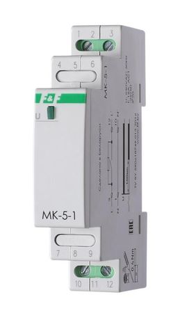 Модуль защиты контактов MK-5-1 (Монтаж на DIN-рейку последовательное включение с нагрузкой защ. от пусковых токов максим. емкость нагрузки 3000мкФ длительность ограничения пускового тока 100мс 230В AC 16А 1S 1NO) F&F EA06.002.001 Евроавтоматика