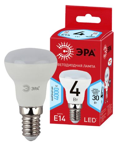 Лампа светодиодная LED 4Вт R39 4000К Е14 нейт рефл не для выкл с подс - Б0020632 ЭРА (Энергия света)