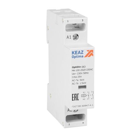 Контактор модульный OptiDin MK-100-2520-230AC (L) | 343730 КЭАЗ