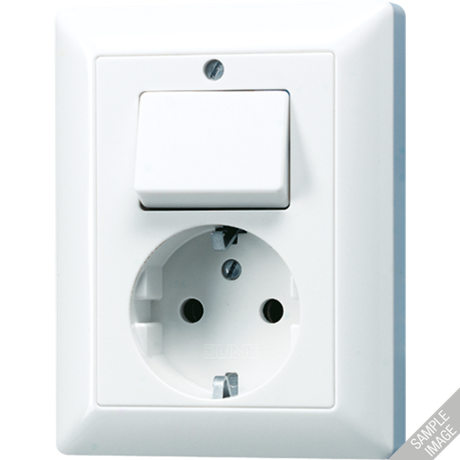 Штепсельная розетка SCHUKO 16A 250V~ с универсальным выключателем; слоновая кость | AS5576U Jung