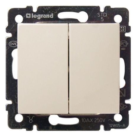 Переключатель проходной 2-кл. СП Valena 10А IP31 механизм сл. кость (DIY-упак.) IEK 695604 Legrand