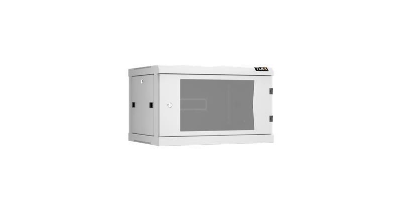 Настенный шкаф 19 дюймов, 6U, стекло, 600х450, разборный, GY - ЭКО47679 TLK TWC-066045-R-G-GY