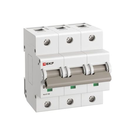 Выключатель автоматический ВА 47-125 3P 63А (D) 15кА PROXIMA | mcb47125-3-63D EKF