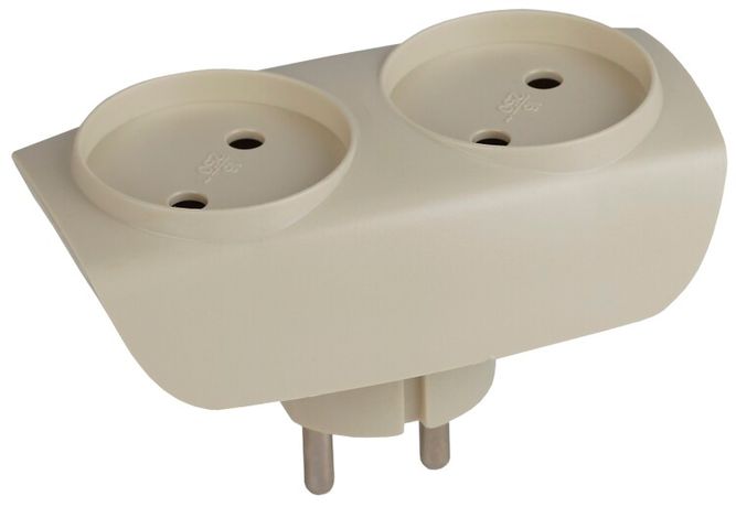 Тройник SP-2-I 2гн, без заземл. (сл. кость) (10/60/1500) |Б0017017 | ЭРА