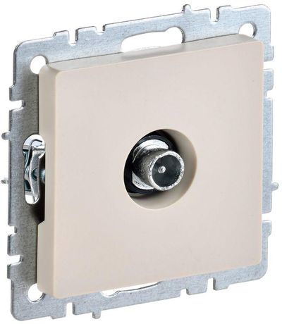 Розетка телевизионная проходная TV СП Brite РТВ10-0-БрКр механизм беж. IEK BR-A10-P-K10