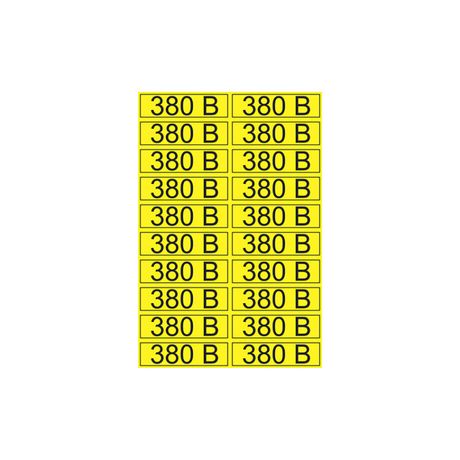 Наклейка знак электробезопасности ''380 В '' 15х50 мм (20шт на листе), REXANT - 56-0008-1 MEET