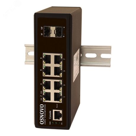 Коммутатор промышленный управляемый (L2+) SW-70802/IL Gigabit Ethernet на 8 GE Rj45 + 2 SFP порта OSNOVO 13348 OSNOVO арт. 13348