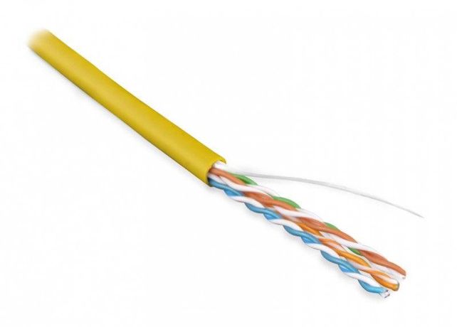Кабель витая пара UUTP4-C5E-S24-IN-PVC-YL-305 U/UTP кат. 5e 4 пары (24 AWG) ож (solid) PVC (-20град.C - +75град.C) желт. (уп.305м) Hyperline 42014