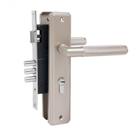 Замок врезной БУЛАТ ЗВ4-3.70.02.08 ФЕРОНА матовый никель 5 перф.кл. с/руч - 15005 ПТК