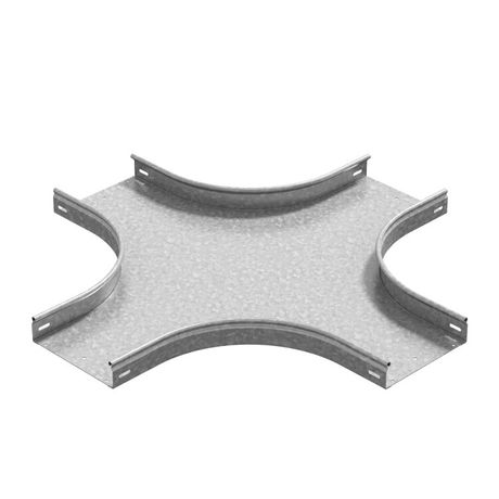 Разветвитель крестообразный плавный универсальный к лотку 150х80, толщ. 1,0 мм, Сендзимир цинк, 086908 | ХТРП-150х80-1,0-R100-СЦ Ostec