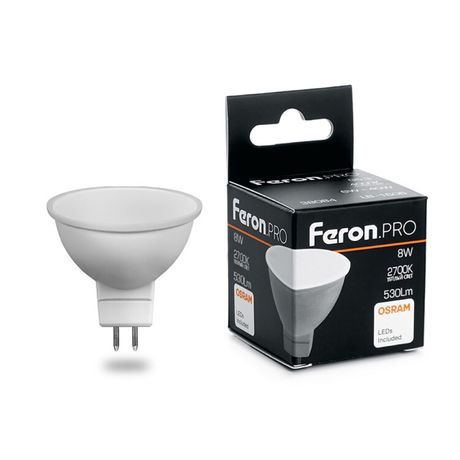 Лампа светодиодная .PRO LB-1608 MR16 G5.3 8W 2700K OSRAM LED | 38089 Feron