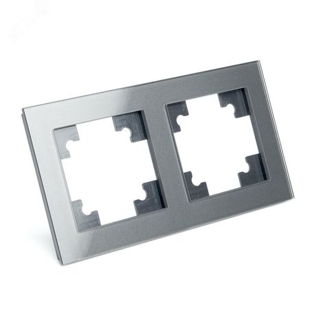 Рамка горизонтальная 2-местная, серия Катрин, GFR00-7002-06, графит | 39540 STEKKER FERON