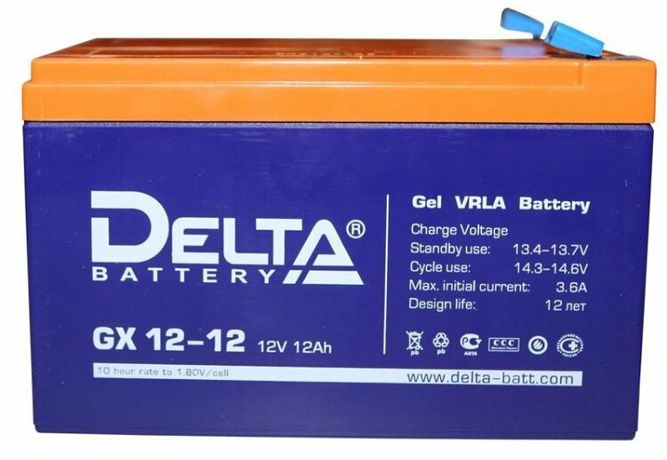 Аккумуляторная батарея Solar серии GX 12-12 12В/12Ач | DELTA