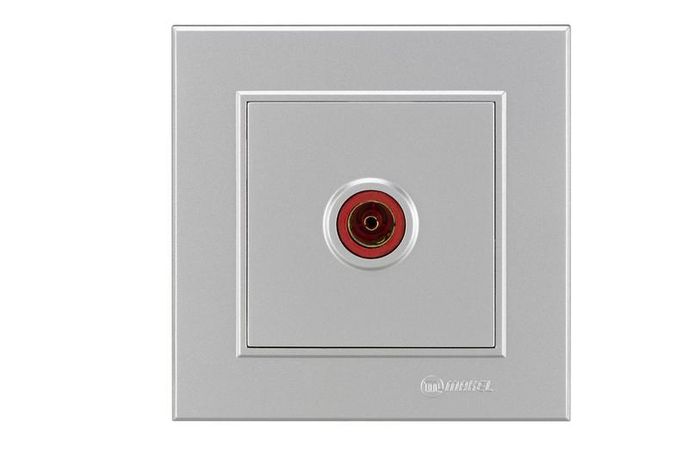 Розетка телевизионная оконцевая TV 1-м СП Karea IP20 4дБ серебр. Makel 56065027