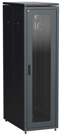 Шкаф сетевой 19" LINEA N 47U 600х1000 мм стеклянная передняя дверь, задняя перфорированная черны | LN05-47U61-GP ITK IEK