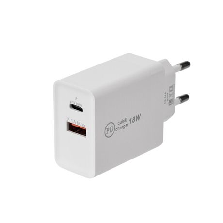 Устройство зарядное сетевое для iPhone/iPad Type-C + USB 3.0 с Quick charge бел. Rexant 16-0278 MEET