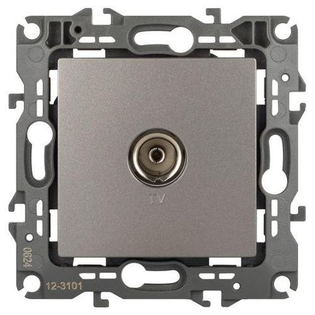 Розетка телевизионная одиночная TV 1-м Эра12 12-3101-16 титан Эра Б0065717