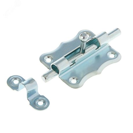 Задвижка накладная ЗТ-2 50х47 круглый ригель (D15мм, L70мм) оцинк. (1 шт) - пакет Tech-Krep 138888